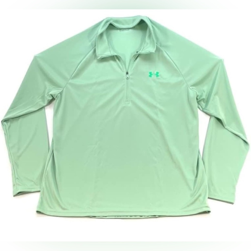 Under Armour Men's Tech 2.0 1/2 Zip-up Green Long-Sleeve T-Shirt